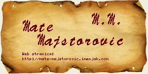 Mate Majstorović vizit kartica